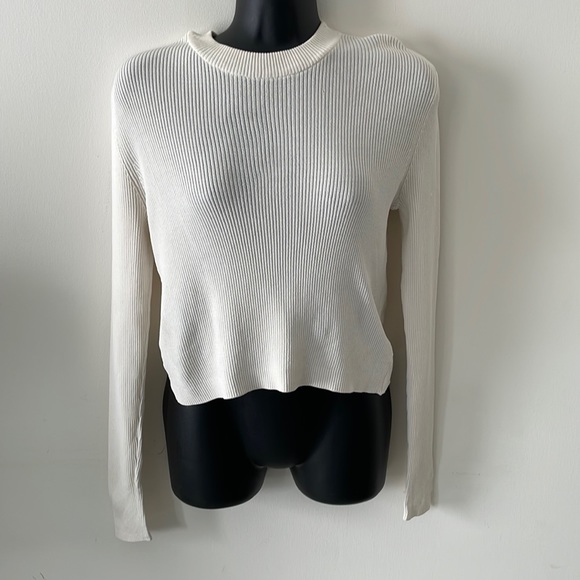 Ribbed Long Sleeve Top with Butterfly Hem - Picture 1 of 5